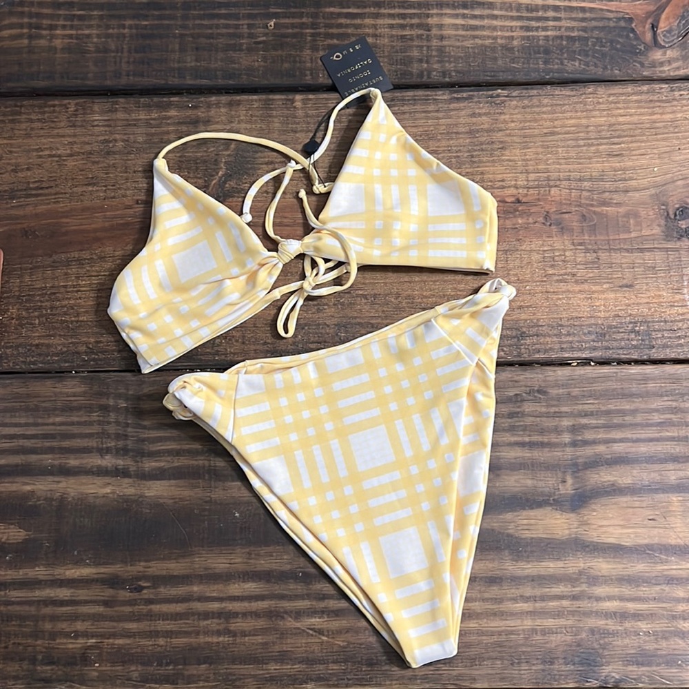 SKATIE yellow + white bikini
